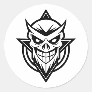 Zombie-Headlogo Runder Aufkleber