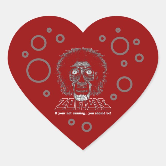 Zombie Heart Herz-Aufkleber (Vorderseite)