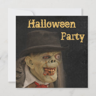 Zombie-Herr-u. Zigarren-Halloween-Doppeltes versah Einladung