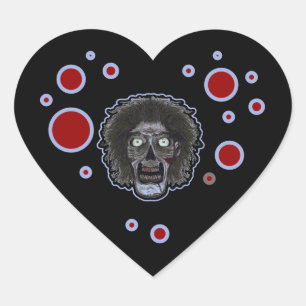 Zombie-Herz Schwarz Herz-Aufkleber