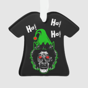 Zombie - Ho! Ho! Ho! KurvHat auf schwarz Ornament