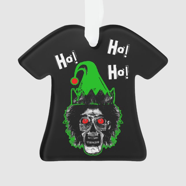 Zombie - Ho! Ho! Ho! KurvHat auf schwarz Ornament (Vorderseite)