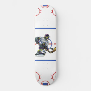 Zombie Hockey Player Center Ice Eat the Puck Skateboard