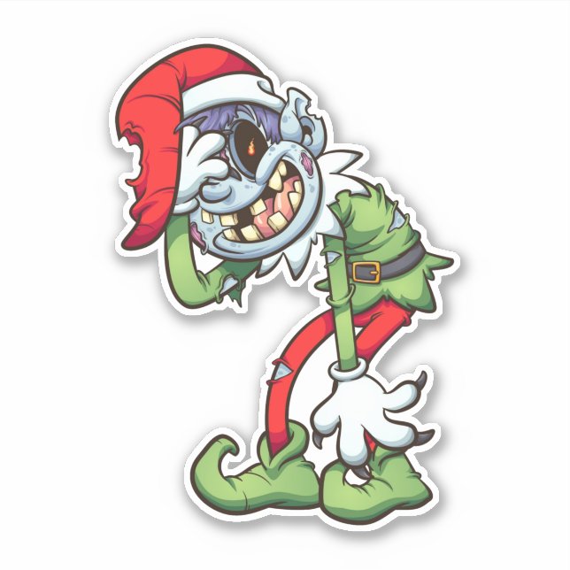 Zombie Holidays - Elf Aufkleber (Vorderseite)