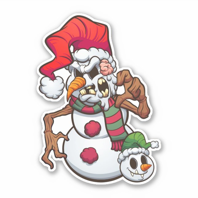 Zombie Holidays - Snowman Aufkleber (Vorderseite)