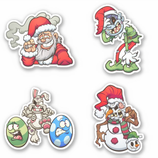 Zombie Holidays - Weihnachten & Ostern Aufkleber (Vorderseite)