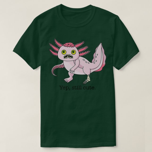Zombie Horror Aolotl Funny Niedlich Halloween Brav T-Shirt (Design vorne)