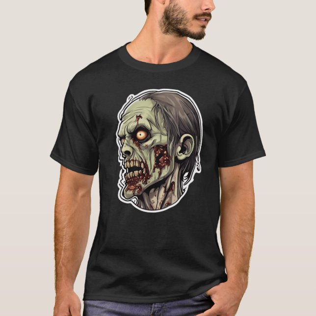 Zombie Horror Halloween Junge T-Shirt (Vorderseite)