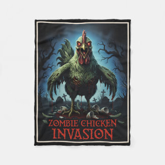 Zombie-Hühner-Invasion Untote Farm-Horror Fleecedecke