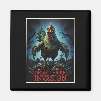 Zombie-Hühner-Invasion Untote Farm-Horror Magnet