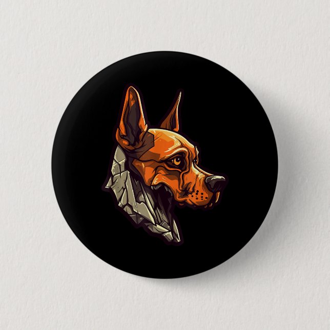 Zombie-Hund-Design Lustiges Halloween Button (Vorderseite)