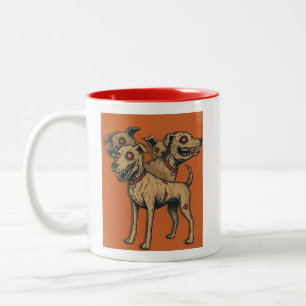 Zombie-Hund Hydra mehrköpfiger untoter Welpe Horro Zweifarbige Tasse