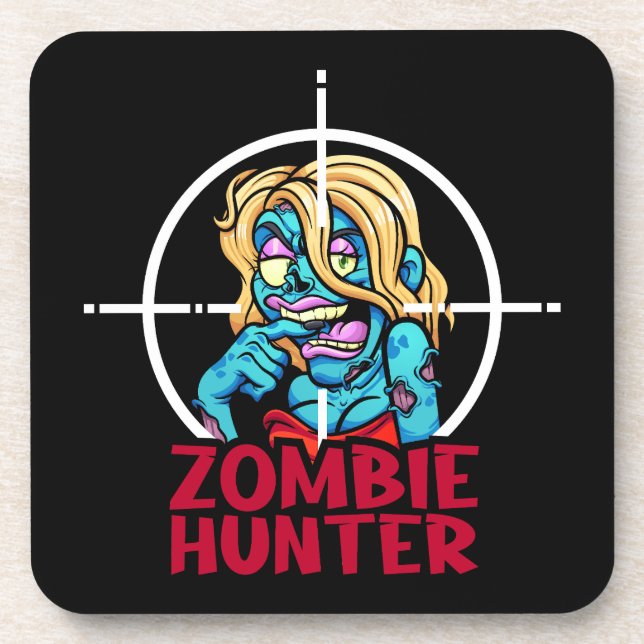 "Zombie Hunter" Getränkeuntersetzer (Vorderseite)