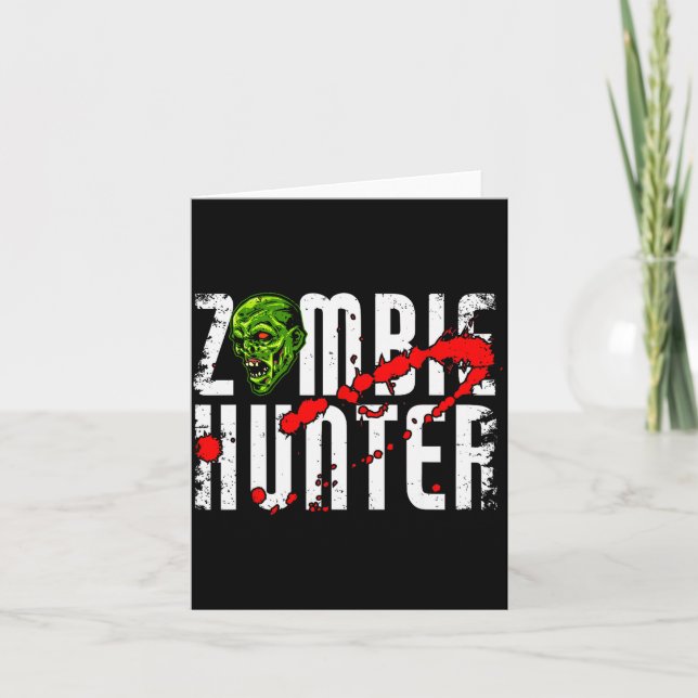 Zombie Hunter _ Halloween Apparel Funny Halloween  Karte (Vorderseite)