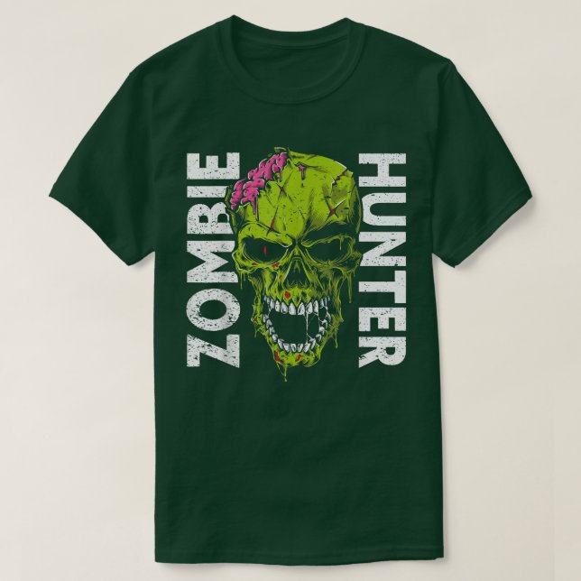 Zombie Hunter Halloween Apparel Funny Halloween T-Shirt (Design vorne)