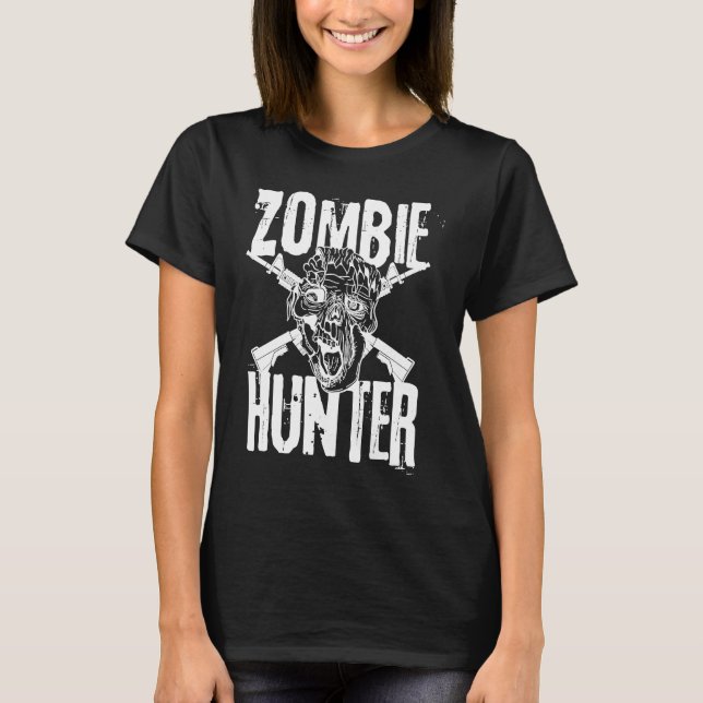 Zombie Hunter Halloween Costume Idea T-Shirt (Vorderseite)