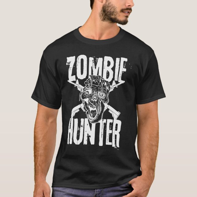 Zombie Hunter Halloween Costume Idea T-Shirt (Vorderseite)