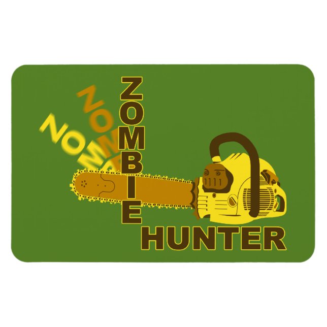 Zombie Hunter Magnet (grüner Hintergrund) (Horizontal)