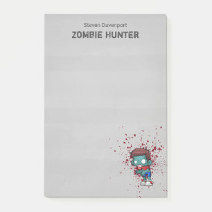 Zombie Hunter mit Spritzer Creepy Cool Post-it Klebezettel