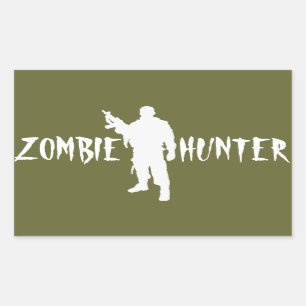 ZOMBIE HUNTER RECHTECKIGER AUFKLEBER