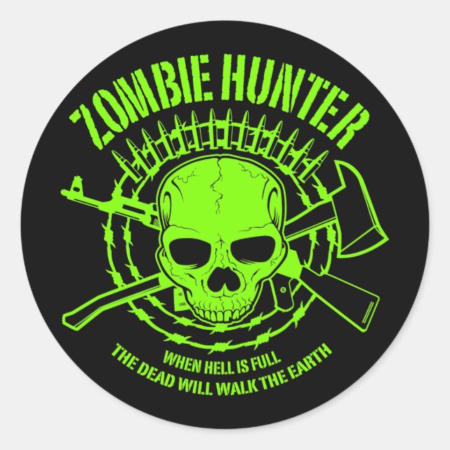 Zombie Hunter Sticker (Vorderseite)