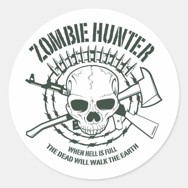 Zombie Hunter Sticker (Vorderseite)