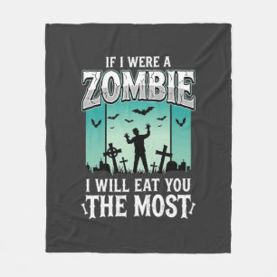 Zombie ich werde dich essen Halloween-Design_1 Fleecedecke