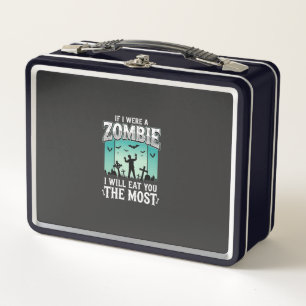 Zombie ich werde dich essen Halloween-Design_1 Metall Brotdose