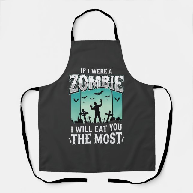 Zombie ich werde dich essen Halloween-Design_1 Schürze (Vorderseite)