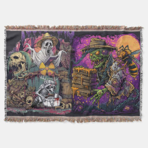 Zombie Imker & Riesenhornisse Dark Fantasy T-Shirt Decke