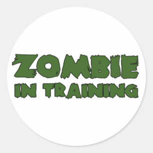 Zombie in der Ausbildung Runder Aufkleber