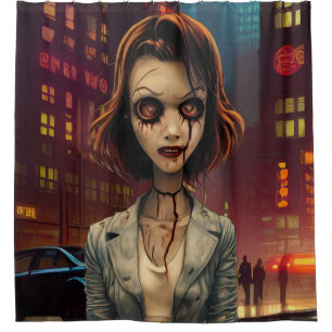 Zombie in der Stadt Duschvorhang