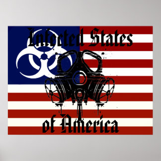 Zombie-Infizierte Staaten des America Poster