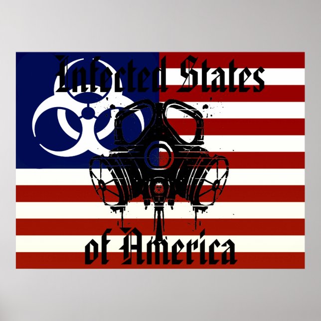 Zombie-Infizierte Staaten des America Poster (Vorne)