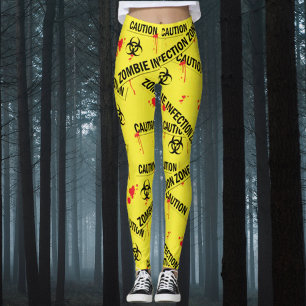 Zombie Infizierte Vorsicht Blut gespalten Leggings