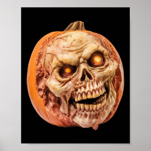 Zombie Inspiriert Horror Pumpkin Funny Halloween Poster