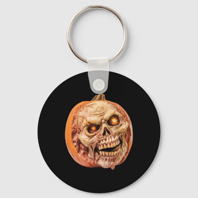 Zombie Inspiriert Horror Pumpkin Funny Halloween Schlüsselanhänger (Vorderseite)