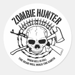 Zombie-Jäger-Aufkleber Runder Aufkleber