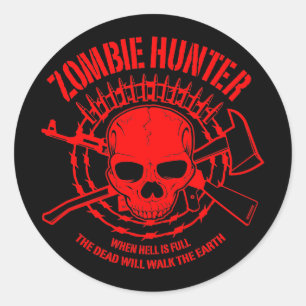 Zombie-Jäger-Aufkleber Runder Aufkleber