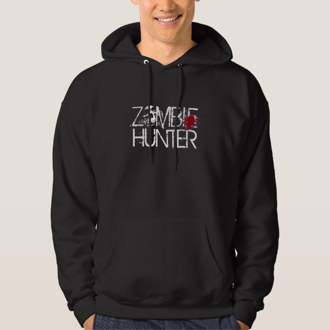 ZOMBIE-JÄGER-Blut platscher Hoodie (Vorderseite)