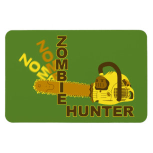 Zombie-Jäger-Magnet (grüner Hintergrund) Magnet