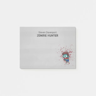 Zombie-Jäger mit Blutspritzern Gruselig Cool Post-it Klebezettel