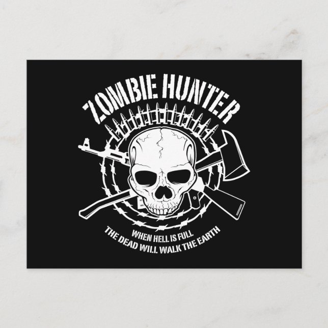 Zombie-Jäger untot tot Postkarte (Vorderseite)