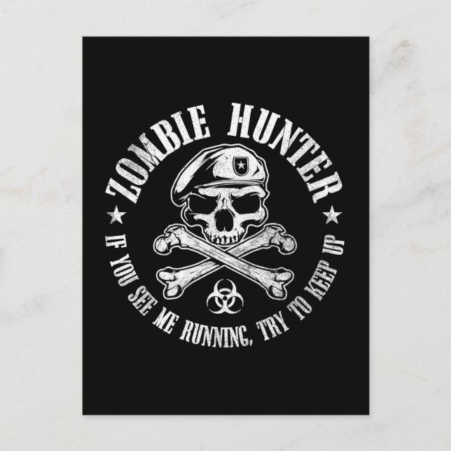 Zombie-Jäger untot tot Postkarte (Vorderseite)