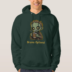Zombie-Kaffee mit optionalem Gehirn Witzig Süß Unt Hoodie