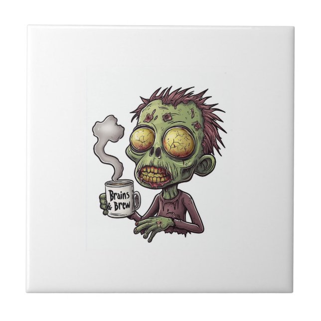 Zombie-Kaffeepause Fliese (Vorderseite)