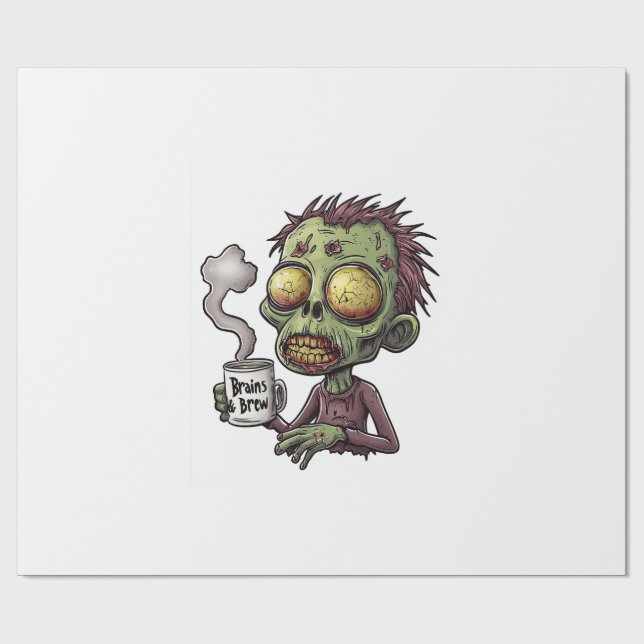 Zombie-Kaffeepause Geschenkpapier (Flach)
