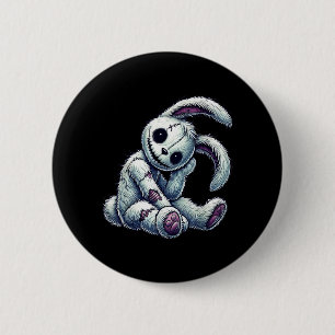 Zombie-Kaninchen gestickt Ostern gothic und Grusel Button