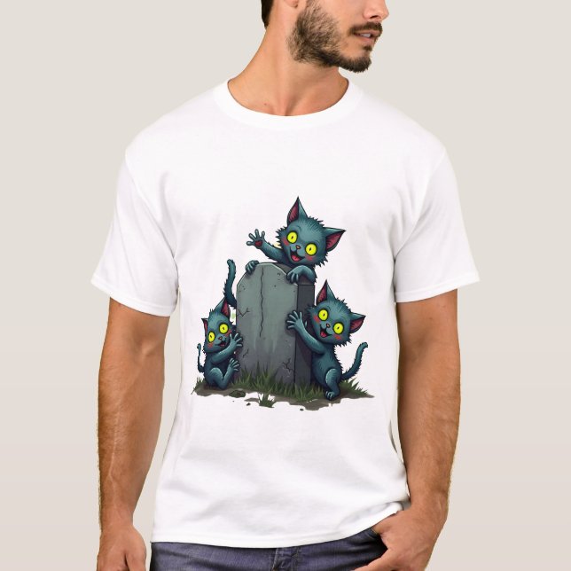 Zombie-Kätzchen-Aufstand T-Shirt (Vorderseite)