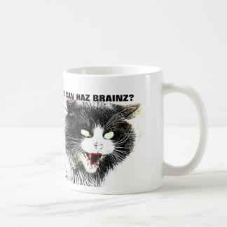 Zombie-Katze kann ich Haz Brainz Kaffee-Tasse Kaffeetasse